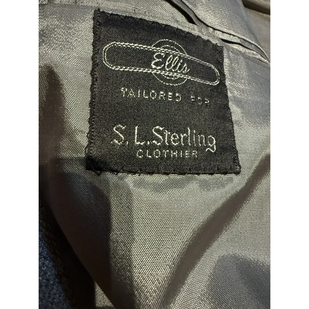 Vintage Ellis S.L.‎ Sterling Men's 40R Gray Herringbone Wool Sport Coat USA